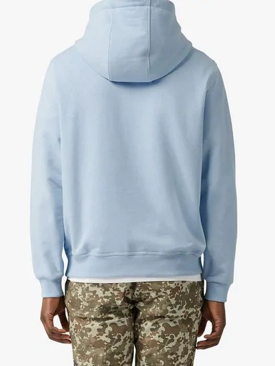 Shop Burberry Monogram Motif Hooded Sweatshirt In Blue