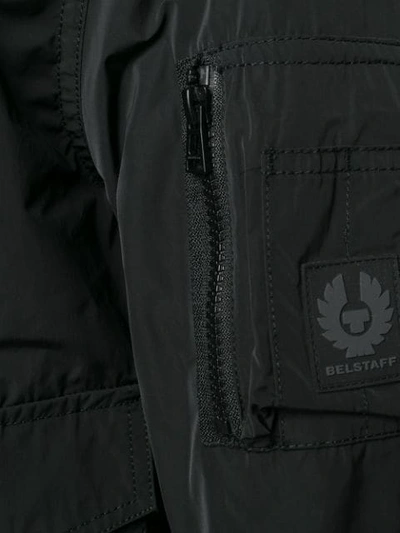 Shop Belstaff Zipped Bomber Jacket In Black