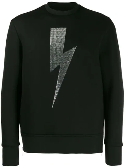 Shop Neil Barrett Thunderbolt Sweatshirt In Black