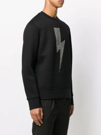 Shop Neil Barrett Thunderbolt Sweatshirt In Black