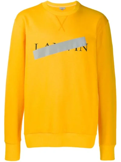 Shop Lanvin Logo Print Sweatshirt In Yellow