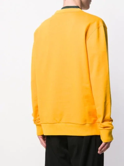 Shop Lanvin Logo Print Sweatshirt In Yellow