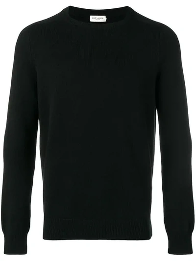 Shop Saint Laurent Crewneck Cashmere Jumper In 1000 Black