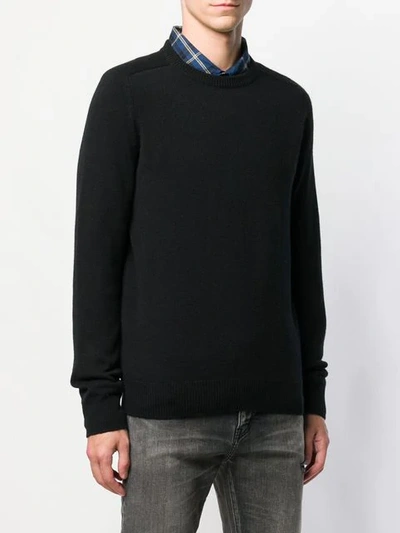 Shop Saint Laurent Crewneck Cashmere Jumper In 1000 Black