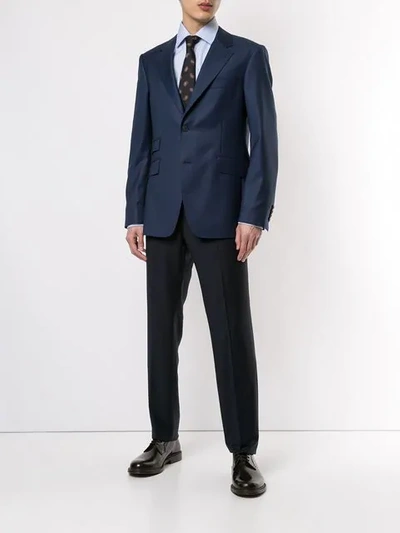 Shop Gieves & Hawkes Tailored Trousers In Blue