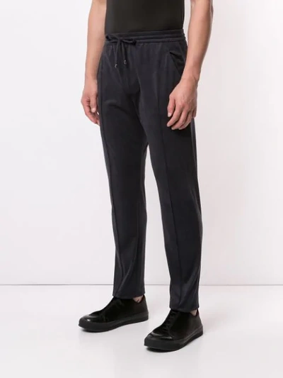 Shop Giorgio Armani Straight Leg Track Pants In Blue