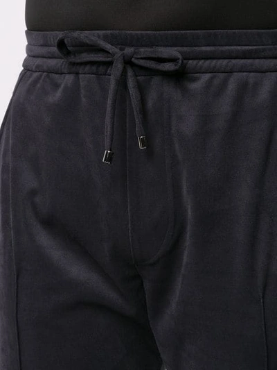 Shop Giorgio Armani Straight Leg Track Pants In Blue