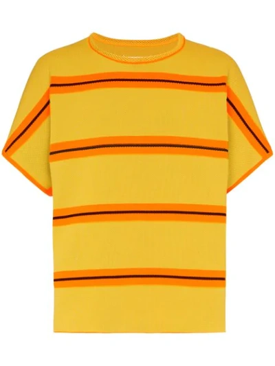 Shop Maison Margiela Oversized Striped T In Orange