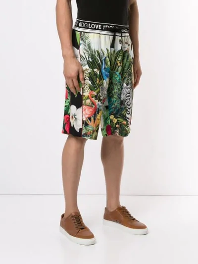 Shop Dolce & Gabbana Bermudas Mit Tropischem Print In Multicolour