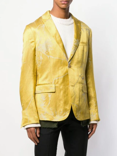 Shop Haider Ackermann Patterned Blazer - Yellow