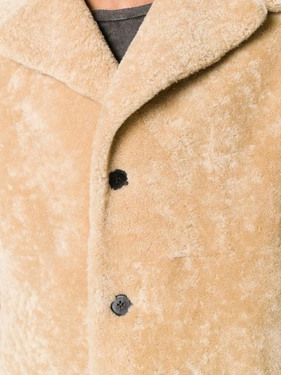 Shop Saint Laurent Single-breasted Coat In 9820 -miel