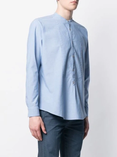 Shop The Gigi Mandarin Collar Shirt In Blue