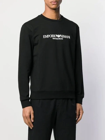 Shop Emporio Armani Logo Print Sweatshirt In Black