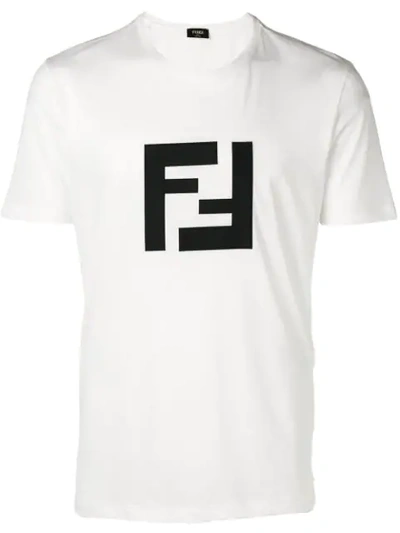 Shop Fendi T-shirt Mit Logo-print - Weiss In White