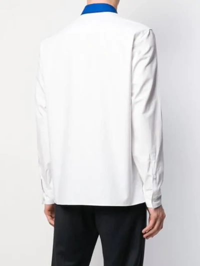 Shop Kenzo Contrasting Collar Shirt In White