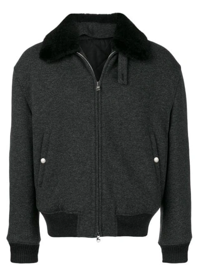 Shop Alexander Mcqueen Fur Collar Jacket In Grey