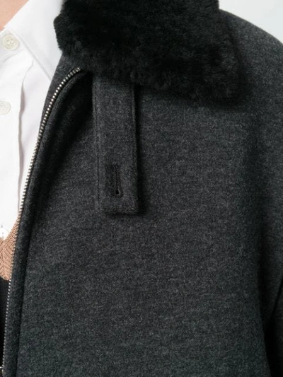 Shop Alexander Mcqueen Fur Collar Jacket In Grey
