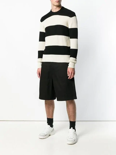 Shop Ami Alexandre Mattiussi Striped Crew Neck Sweater In Black