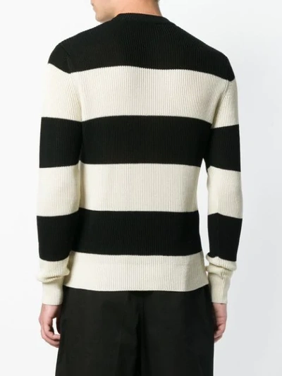 Shop Ami Alexandre Mattiussi Striped Crew Neck Sweater In Black