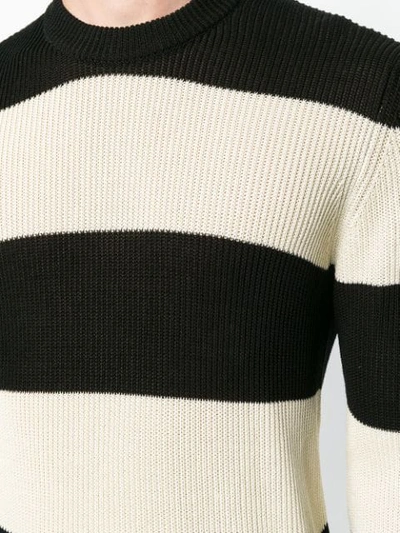 Shop Ami Alexandre Mattiussi Striped Crew Neck Sweater In Black