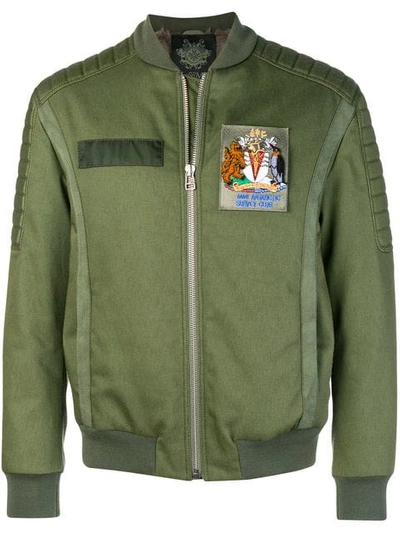 Shop Mr & Mrs Italy Fur Lined Bomber Jacket In Green