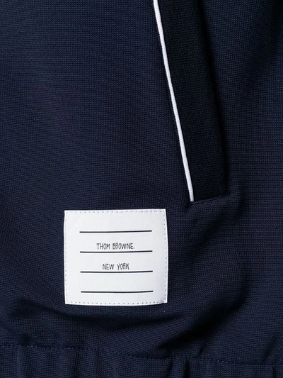 Shop Thom Browne Double-knit Tech Zip-up Hoodie In 415 Navy