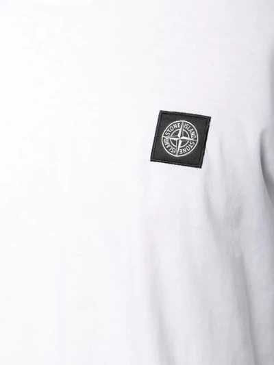 Shop Stone Island Logo Patch Sweatshirt - White