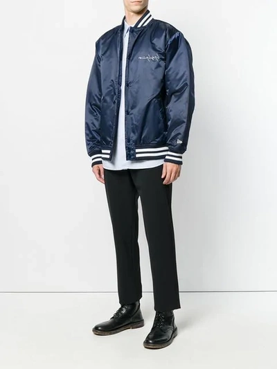 Shop Yohji Yamamoto Oversized Bomber Jacket In Blue