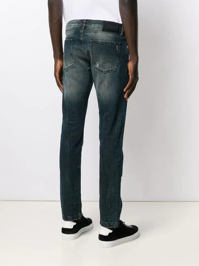 Shop Kiton Slim Faded Jeans - Blue