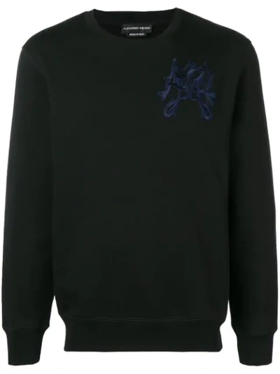 Shop Alexander Mcqueen Embroidered Detail Sweatshirt In Black