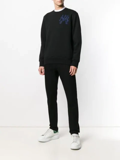 Shop Alexander Mcqueen Embroidered Detail Sweatshirt In Black