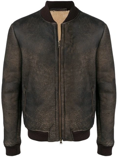 Shop Salvatore Santoro Zipped Leather Jacket In Grey