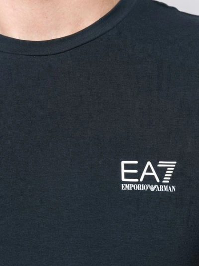 Shop Ea7 Printed Logo T-shirt In Blue