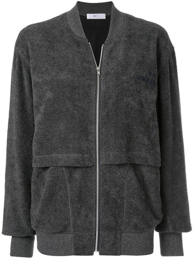 Shop Toga Virilis Zipped Bomber Jacket In Grey