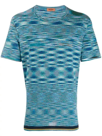 Shop Missoni Gestreiftes T-shirt In Blue