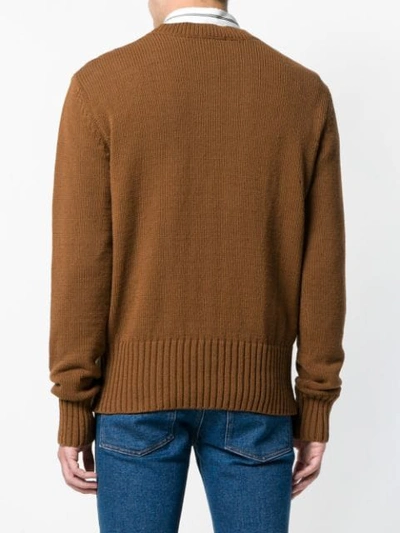 Shop Ami Alexandre Mattiussi Crew Neck Sweater In Brown