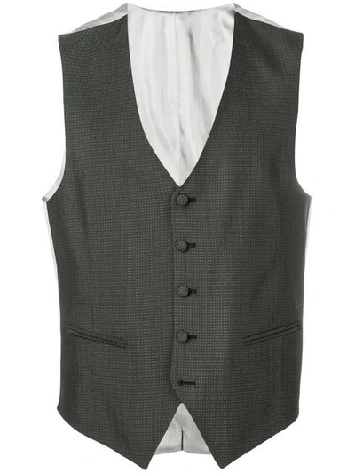 Shop Paoloni Micro Dot Waistcoat In Black