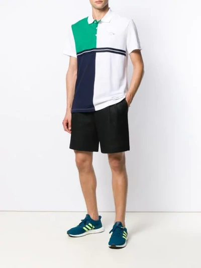 Shop Lacoste Colour Block Polo Shirt In White