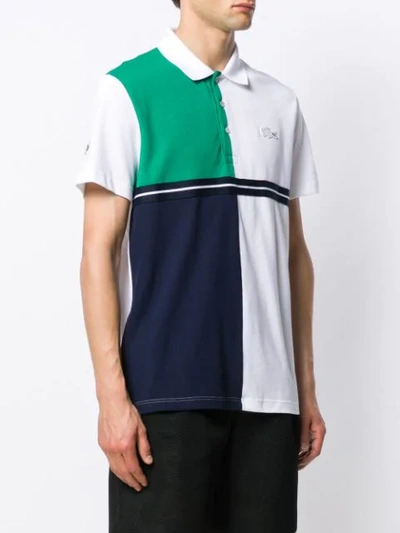 Shop Lacoste Colour Block Polo Shirt In White