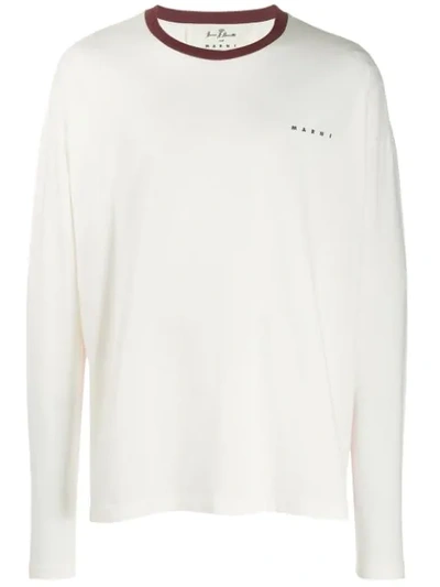 Shop Marni Reverse Print Sweatshirt In White