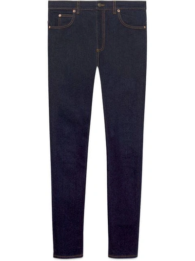 Shop Gucci Denim Skinny Pant In Blue