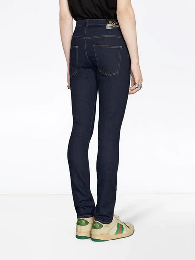 Shop Gucci Denim Skinny Pant In Blue