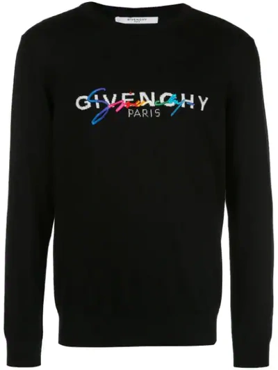 Shop Givenchy Signature Logo Sweater In Black
