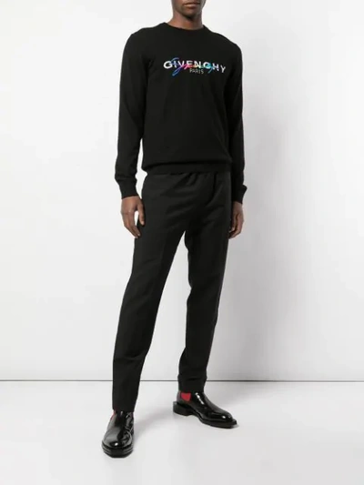 Shop Givenchy Signature Logo Sweater In Black