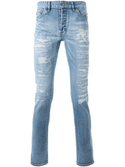 Shop Hl Heddie Lovu Distressed Skinny Jeans In Blue