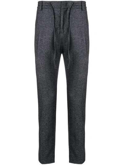 Shop Paolo Pecora Drawstring-waist Tailored Trousers In Blue