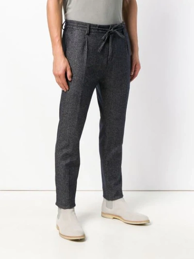 Shop Paolo Pecora Drawstring-waist Tailored Trousers In Blue