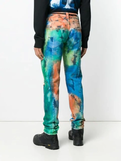 Shop Off-white Paint Splattered Jeans In Multicolour