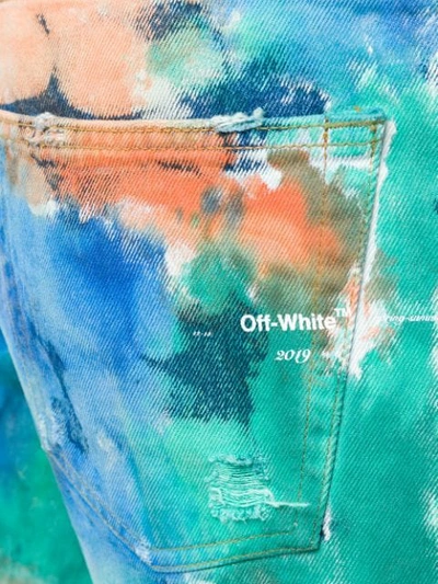 Shop Off-white Paint Splattered Jeans In Multicolour