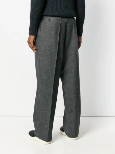 Shop Prada Tailored Fit Trousers In Grey